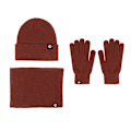 Miniatyrbild 1 av 11: Varm Ullmössa Halsduk Handskar Tredelat Set Vindtät Stickad Mössa Tredelat Set Caramel three-piece set