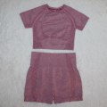 Miniatyrbild 1 av 11: Yoga Set Träningskläder Sportset Gymkläder Träningsoverall Högmidjade Leggings För Kvinnor pink shorts set M
