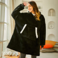 Miniatyrbilde 11 av 11: Dame Teppe Genser Kåpe Vinter Hettegensere Utendørs Hettejakker Varm Komfort Morgenkåpe Jule Fleece Teppe Sudadera Mujer 848 red One Size