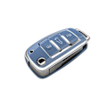 Miniatyrbillede 7 af 10: Blød TPU Bil Flip Nøgle Etui Cover Skal Fob til A1 A3 A6 A6L Q2 Q3 Q7 TTS R8 S6 RS3 Beskytter Nøglering Auto Tilbehør Overseas White