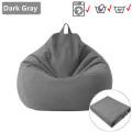 Miniatyrbillede 7 af 8: Lazy BeanBag Sofabetræk uden Fyld Lounger Sæde Sækkestol Puf Asiento Sofa Tatami Stol Betræk LightGray beanbag cover L