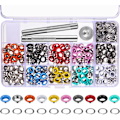 Miniatyrbillede 5 af 6: 12 farver 5 mm metaløjer sæt metaløjer sæt skoøjer øjesæt til læderstof bælte tøj håndværk og mere 400pcs 10 colors