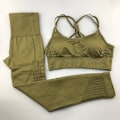 Miniatyrbild 2 av 9: Yoga Set Dam Träningskläder Sportkläder Leggings Vadderad Push-up BH red M