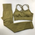Miniatyrbild 2 av 9: Yoga Set Dam Träningskläder Sportkläder Leggings Vadderad Push-up BH violet S