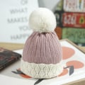 Miniatyrbillede 5 af 6: Hue Dame Vinter Fleeceforet Vatteret Varm Strikket Hue Pelskvast Farvematchende Ti Blomster Uldhue Dame Caramel color