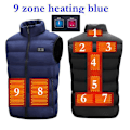 Miniatyrbild 10 av 11: Herr Utomhus USB Infraröd Värmeväst Jacka Herr Vinter Elektrisk Uppvärmd Väst Midjeväst För Sport Vandring Oversized 5XL 8 areas Twill black 4XL