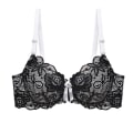 Miniatyrbilde 2 av 4: Blonder BH i store størrelser for kvinner Bralette Undertøy Sexy Lingerie Push Up Justerbar BH Blue 80B