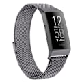 Miniatyrbilde 11 av 11: Magnetisk Milanese-reim i metall for Fitbit Charge 4 3, erstatningsarmbånd for Fitbit Charge 3 SE, reim for menn og kvinner Wine Red Size L