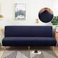 Miniatyrbild 1 av 11: 15 Färger Polar Fleece Sofföverdrag för Bäddsoffa Utan Armstöd Vikbar Bänk Överdrag Sofföverdrag X/Z/D Storlek För Hem Hotell Navy X  120-155cm