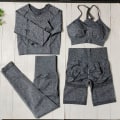 Pikkukuva 10 / 11: Joogasetti Fitness-vaatteet Seksikkäät urheiluvaatteet naisille Black top set S