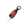 Miniatyrbilde 4 av 6: ABS Karbonfiber Silikon Bilnøkkel Deksel Beskyttelsesetui for A3 A4 A5 C5 C6 8L 8P B6 B7 B8 C6 RS3 Q3 Q7 TT 8L 8V S3 Nøkkelring Red
