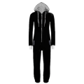 Miniatyrbillede 1 af 5: Unisex Dame Herre Voksen Pyjamas Sportstøj Onesi Jumpsuit Nattøj Black M
