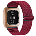 Miniatyrbillede 7 af 11: Elastisk vævet løkkestrop til Fitbit Versa 3 2 Versa Lite rem justerbar nylon sportsurrem armbånd til Fitbit Sense rem Leopard For Fitbit Versa 3