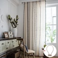Miniatyrbilde 6 av 6: Boho Gardiner Geometrisk Stripete Gardiner Soverom Stue Panel med Dusker Lin Gardiner Ferdig Drapering Hjemmeinnredning A W150xL220cm