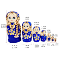 Miniatyrbild 1 av 11: Ryska Dockor i Trä Matryoshka Leksaker för Barn Jul Hem Rum Dekoration Halloween Önskningsgåva 1 SET9