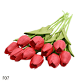 Miniatyrbillede 11 af 11: 5/10 stk. Tulipan Kunstig Blomst Real Touch Kunstig Buket Falsk Blomst Til Bryllupsfest Dekoration Forsyninger Hjemmehave Ornamenter F11 10PCS