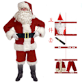 Miniatyrbild 1 av 8: Julkläder Gammal Man Kostym Guld Sammet Festival Atmosfär Cosplay Performance Kläder Christmas 5-piece set