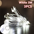 Miniatyrbillede 1 af 11: 3 STK Stjerneklart Romantisk LED Gardinlys til Juletræ/gave/Hjem/Guirlande/Dekoration White 3M-3PCS