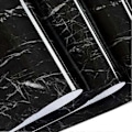 Miniatyrbillede 1 af 5: Grå/Hvid/Sort Blank Marmor Papir Granit Vandtæt Tapet Selvklæbende Tapet sort 40*300 black 40*300