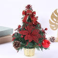 Miniatyrbild 4 av 4: Mini Julgran 30cm Skrivbordssimulering Växt Kontorsdekoration Juldekorationer 2# gold 30cm