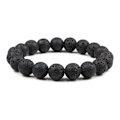 Miniatyrbillede 1 af 11: Buddha Sort Hvid Natursten Lava Perler Armbånd Mænd Kvinder Rosenkrans Armbånd Meditation Armringe Yoga Smykker Gave 10mm Lava