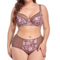 Miniatyrbilde 1 av 4: Ekstra Tynn Pluss Størrelse BH Sett 38-48 D Cup Dame Undertøy Sett L-5Xl Store Truser Tan 95D
