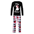 Miniatyrbild 4 av 4: Julpyjamas Matchande Familj Pyjamas Björn Förälder-Barn Kläder Tryckt Långärmad Rutig Pyjamas Set Black and White Bear Male XL