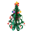 Miniatyrbild 1 av 9: Bordsjulgransdekoration Ornament Barn Handgjorda DIY Stereo Trä Julgransscen Layout Jul Green 196cmx14cm