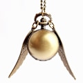 Miniatyrbillede 5 af 7: Anime Quidditch Sfærisk Lommeur Vinger Retro Flip Quartz Ur Harry Potter Snitch Lommeur Spider web bronze