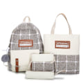 Miniatyrbild 10 av 11: 4 st/set Skolryggsäckar för damer Skolväska Daisy Canvas för tonårsflickor Student College Bokväska Pojkar Portfölj Bolsas Mochilas E Black Backpacks