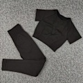 Pikkukuva 5 / 11: Jooga Rintaliivit Crop Top Urheiluliivit Treenausasu Saumaton Polyesteri Kuntosalisetti 2pcsPurple M