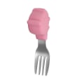 Pikkukuva 9 / 11: Vauvan haarukka ja lusikka integroidulla silikageelikiinnikkeellä taaperon ruokailuun tarkoitettu lautanen lasten astiasto Curved spork-color box package-Red