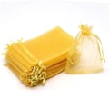 Miniatyrbillede 10 af 11: 50 stk. Sheer Transparent Chiffon Organza Poser Jul Halloween Bryllup Fødselsdag Fest Slik Gaveæsker Smykker Emballage Poser Yellow 10x15cm