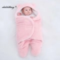Miniatyrbilde 11 av 11: Myke Nyfødt Baby Svøpepledd Baby Sovepose Konvolutt For Nyfødt Sovesekk Bomull Tykk Kokong for baby 0-9 Måneder brown-Fleece 9M