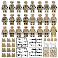 Pikkukuva 1 / 7: MOC Sotilaspoliisi Rakennuspalikkasarja Musta SWAT Pieni Hiukkaskokoonpano Nukkekokoelma Lelukassi 24pcs2 Doll toy height about 5cm