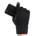 Miniatyrbilde 4 av 9: Vinter Touch Screen Hansker for Menn Kvinner Full Finger Imitert Ull Varm Elastisk Strikkede Votter Tykke Hekle Votter Black One Size
