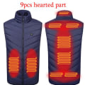 Miniatyrbilde 6 av 11: Herre Utendørs USB Infrarød Varmevest Jakke Herre Vinter Elektrisk Oppvarmet Vest Vattert Vest For Sport Fotturer Oversized 5XL 2 areas Twill  blue XXL