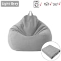 Miniatyrbild 8 av 8: Lazy BeanBag Sofföverdrag utan Fyllning Lounger Sittpuff Sittsäck Asiento Soffa Tatami Stolsöverdrag Brown beanbag cover S