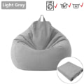 Miniatyrbillede 7 af 8: Lazy BeanBag Sofabetræk uden Fyld Lounger Sæde Sækkestol Puf Asiento Sofa Tatami Stol Betræk DarkGray beanbag cover S