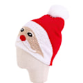 Pikkukuva 1 / 2: Syksyn ja talven villainen jouluinen jacquard-hattu vanhemmille ja lapsille, vauvan villapipo, söpö hirvi, neulottu hattu Children's Santa Claus Red and White Average size