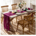 Miniatyrbillede 3 af 11: Chiffon bordløber hvid bryllup simpel hotelbord Fest festdekoration dug Bordløber Romantic White 73*200cm