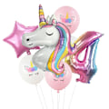 Miniatyrbilde 1 av 11: Regnbue Enhjørning Bursdagsfest Dekorasjon Engangsservise Sett Enhjørning Ballong Jente Baby Shower Barn Bursdagsfest Utstyr number4 set