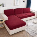 Miniatyrbild 3 av 7: Vattentätt överdrag 1/2/3/4 sitsars dyna Sofföverdrag Dammtätt Tättslutande Skydd Jacquard Plyschfiber för Vardagsrum Light yellow X2 SEATER