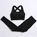 Miniatyrbild 11 av 11: Yoga Set Träningskläder gym fitness för damer träningsdräkt 3 Pcs set Wine red M