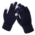 Miniatyrbilde 3 av 11: Dame Vinter Touch Screen Hansker Tykke Varme Strikkede Stretch Hansker Imitert Ull Full Finger Utendørs Skihansker Red One Size