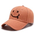 Miniatyrbillede 9 af 11: Smile Face Broderi Baseball Caps til Kvinder Kpop Sort Bomuld Justerbar Snapback Sjov Hip Hop Cap Efterår Sol Far Hatte til Mænd 04 Adjustable