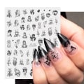 Miniatyrbild 2 av 11: Halloween Anime Nagelstickers Skräck Gotisk Stil Dödskalle Svarta Orm Dekaler 3D Nyår Sliders Manikyr Dekorationer LECA725-732 F798