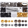 Pikkukuva 7 / 9: Nepparikiinnityssarja 12,5 mm Metalliset nepparit vaatteisiin, askartelulaukkuihin, kenkiin, kauluksiin, vöihin, farkkuihin, täydellinen istuvuus, säätönappi, tee-se-itse-ompelu 60PCS