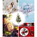 Miniatyrbild 5 av 5: Riffelmacher Utsmyckad Julgran Belyst 50cm 20258 - Silver - Julgran med Ljusslinga Rosetter Julgranskulor
