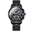 Miniatyrbillede 5 af 8: Herreur Shopee Hollow Fuldautomatisk Vandtæt Ur Lysende Quartz Ur One Piece Silver Case white noodles